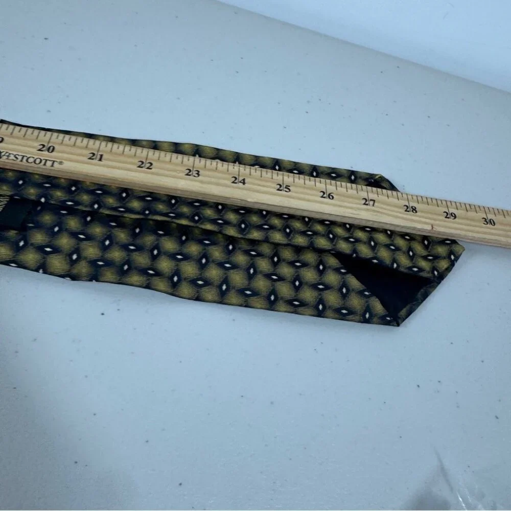 Carnaval de Venise Silk Geometric Tie Gold Black Italian Business Casual Office